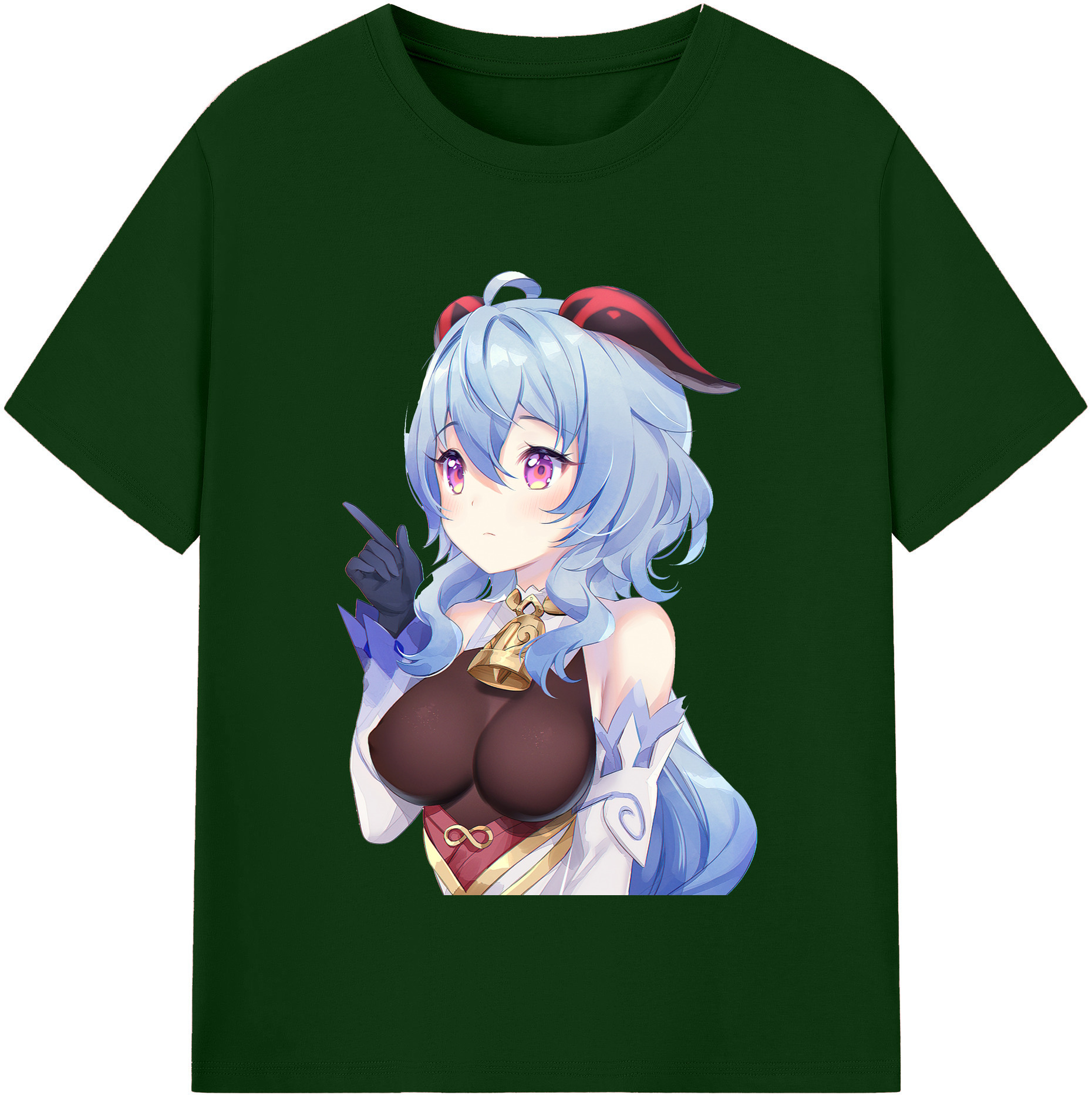 げんし神 甘雨 かんう genshin Ganyu 綿100％半袖Tシャツ（フロントプリント）